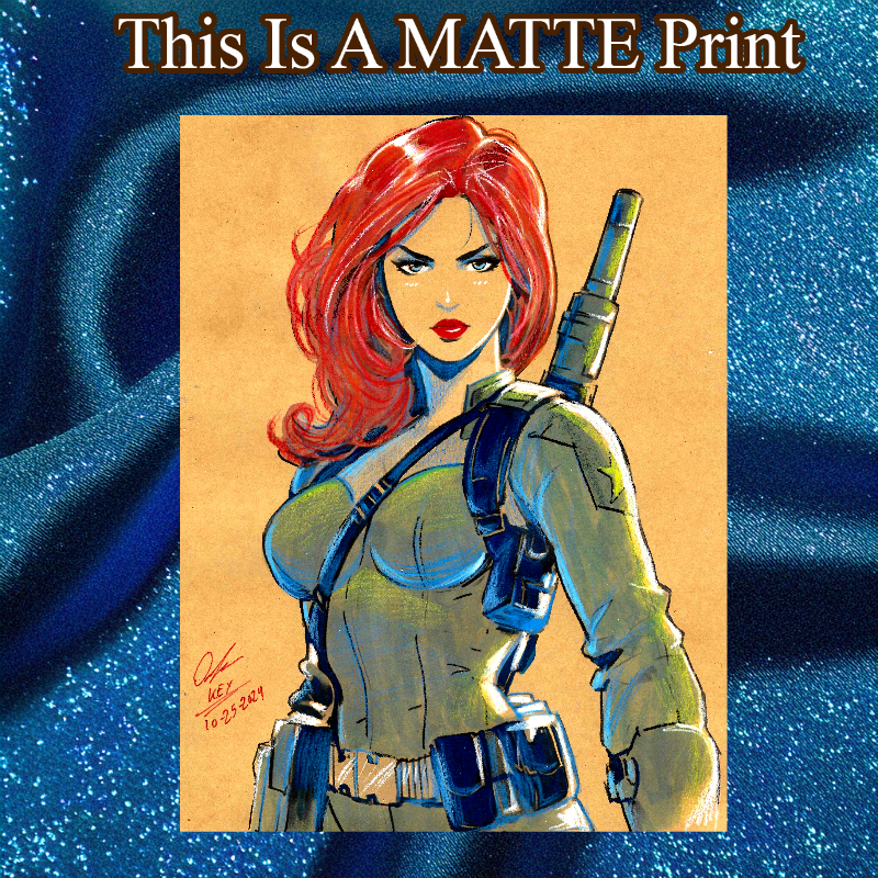 Scarlet Gi Joe Art Illustration Hard Signed 8.5x11in Fine Art PRINT