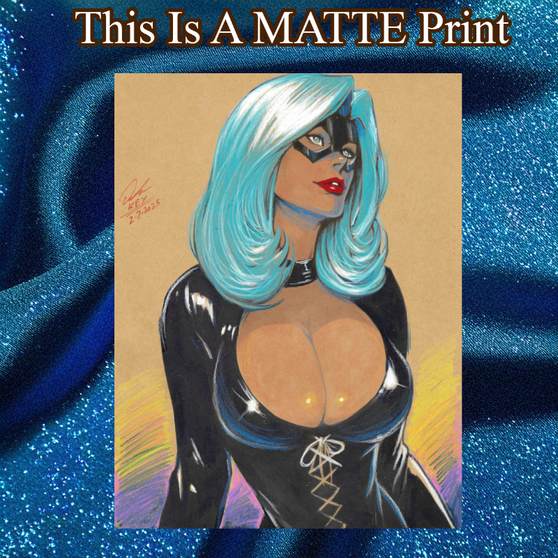 Black Cat Art Illustration Hard Signed 8.5x11in Fine Art PRINT