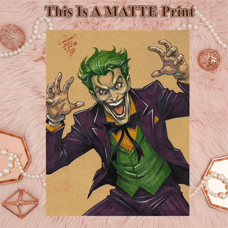 Joker Art Illustration Hard Signed 8.5x11in Fine Art PRINT