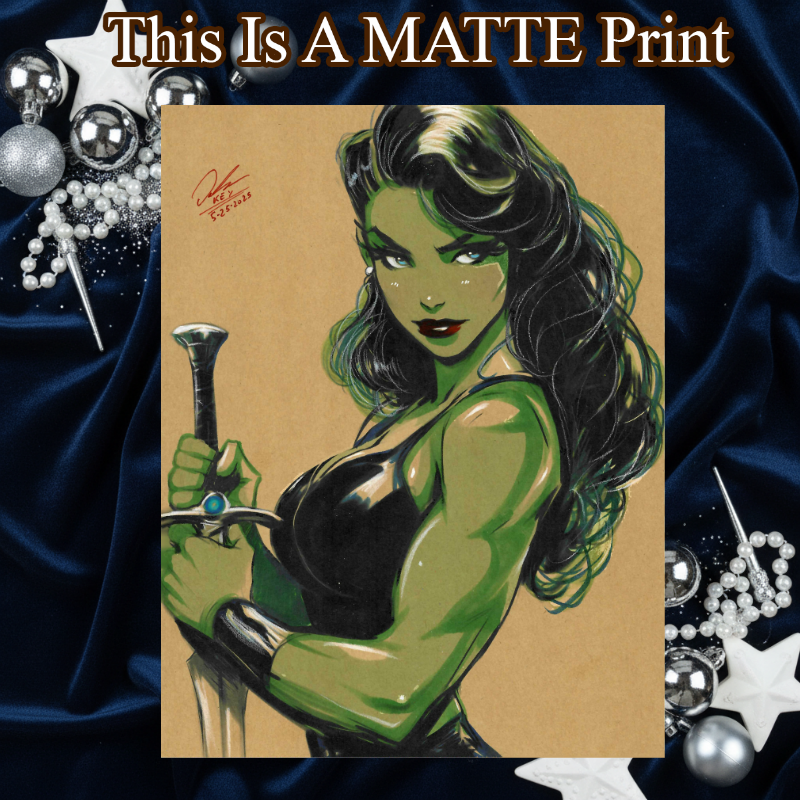 She Hulk Art Illustration Hard Signed 8.5x11in Fine Art PRINT