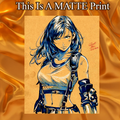 Tifa Lockhart Art Illustration Hard Signed 8.5x11in Fine Art PRINT
