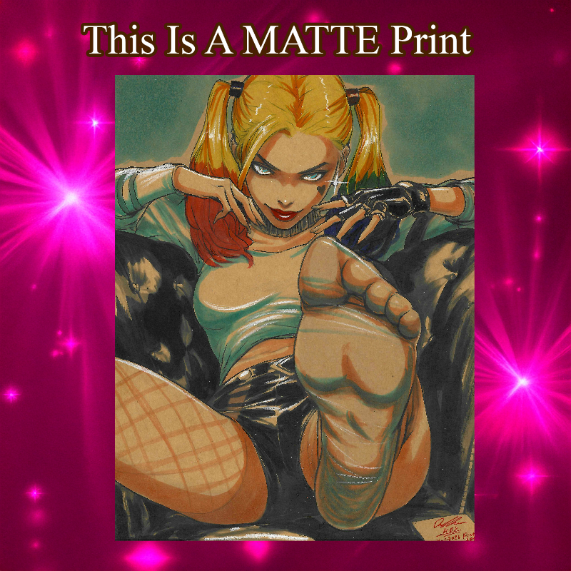 Harley Quinn Art Illustration Hard Signed 8.5x11in Fine Art PRINT