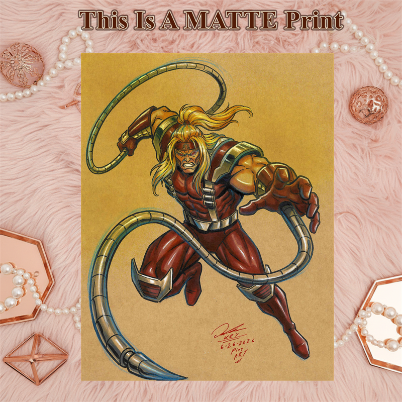 Omega Red Art Illustration Hard Signed 8.5x11in Fine Art PRINT