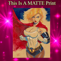 Power Girl Art Illustration Hard Signed 8.5x11in Fine Art PRINT