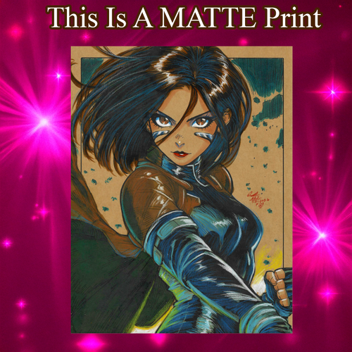 Battle Angel Alita Art Illustration Hard Signed 8.5x11in Fine Art PRINT