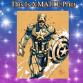 Captain America Art Illustration Hard Signed 8.5x11in Fine Art PRINT