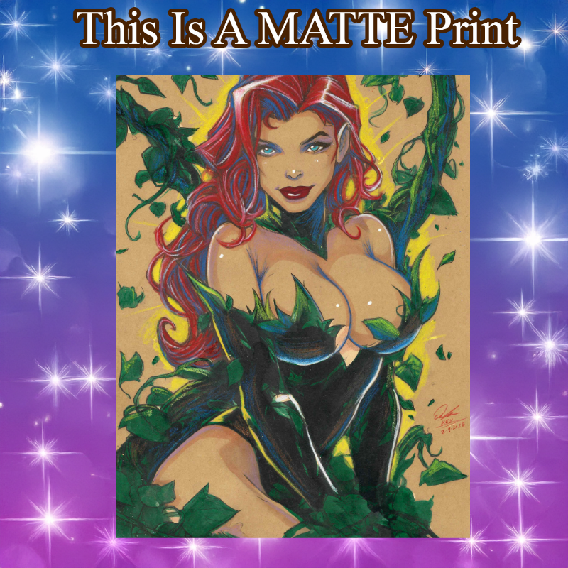 Poison Ivy Art Illustration Hard Signed 8.5x11in Fine Art PRINT