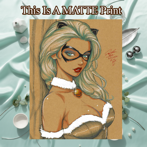 Black Cat Art Illustration Hard Signed 8.5x11in Fine Art PRINT