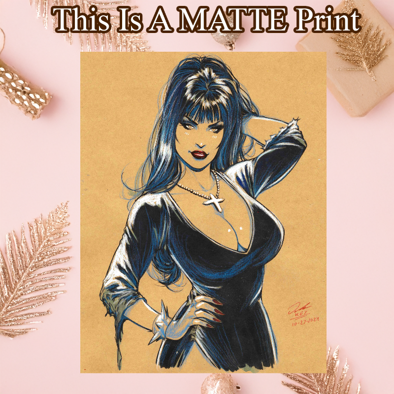 Elvira Art Illustration Hard Signed 8.5x11in Fine Art PRINT