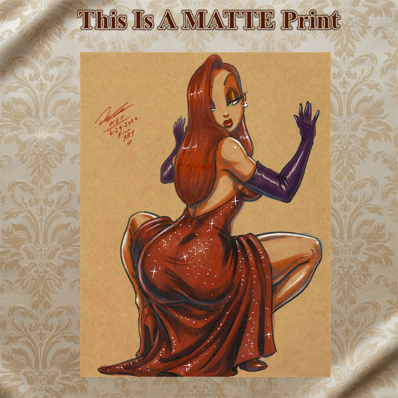 Jessica Rabbit Art Illustration Hard Signed 8.5x11in Fine Art PRINT
