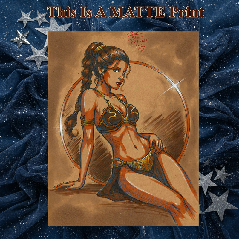 Princess Leia Art Illustration Hard Signed 8.5x11in Fine Art PRINT