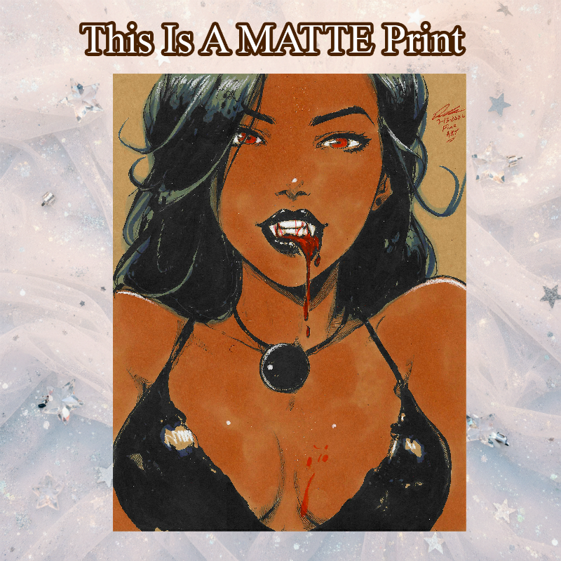 Vampire Art Illustration Hard Signed 8.5x11in Fine Art PRINT