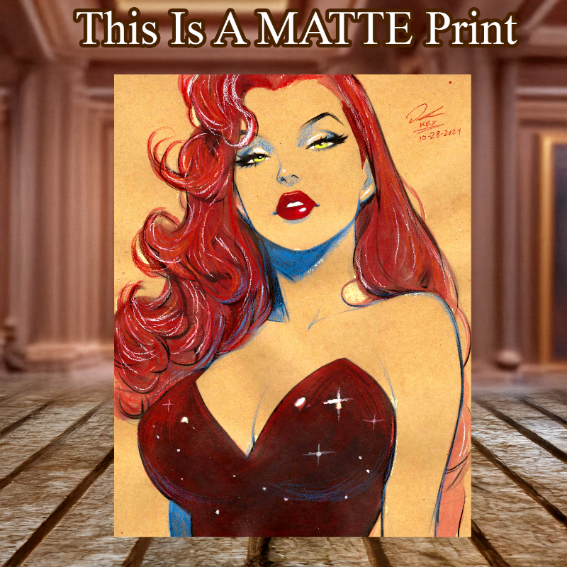 Jessica Rabbit Art Illustration Hard Signed 8.5x11in Fine Art PRINT