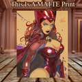 Scarlet Witch Art Illustration Hard Signed 8.5x11in Fine Art PRINT