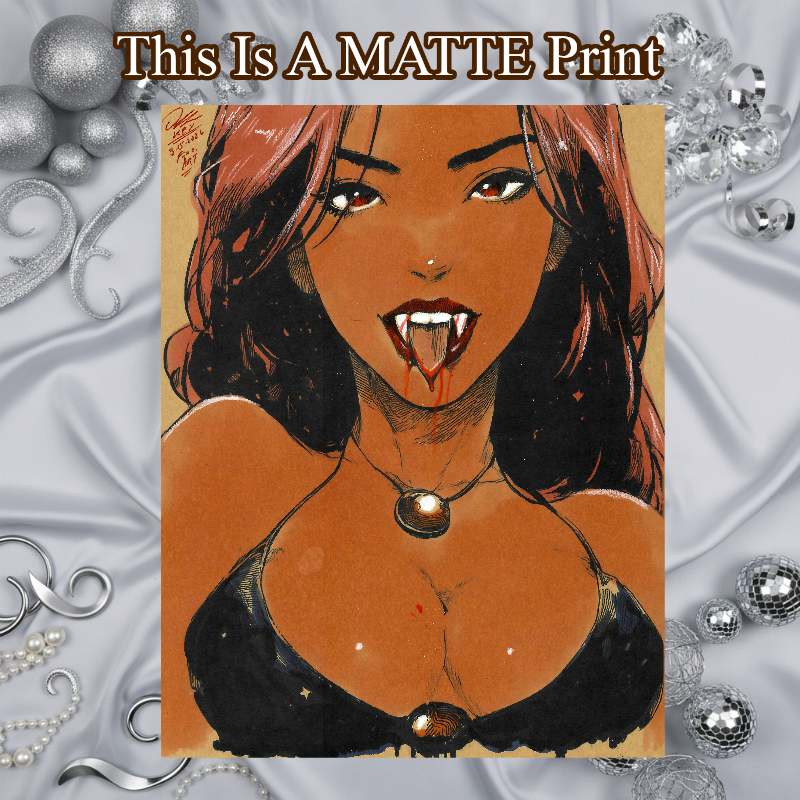 Vampire Art Illustration Hard Signed 8.5x11in Fine Art PRINT