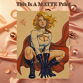 Power Girl Art Illustration Hard Signed 8.5x11in Fine Art PRINT