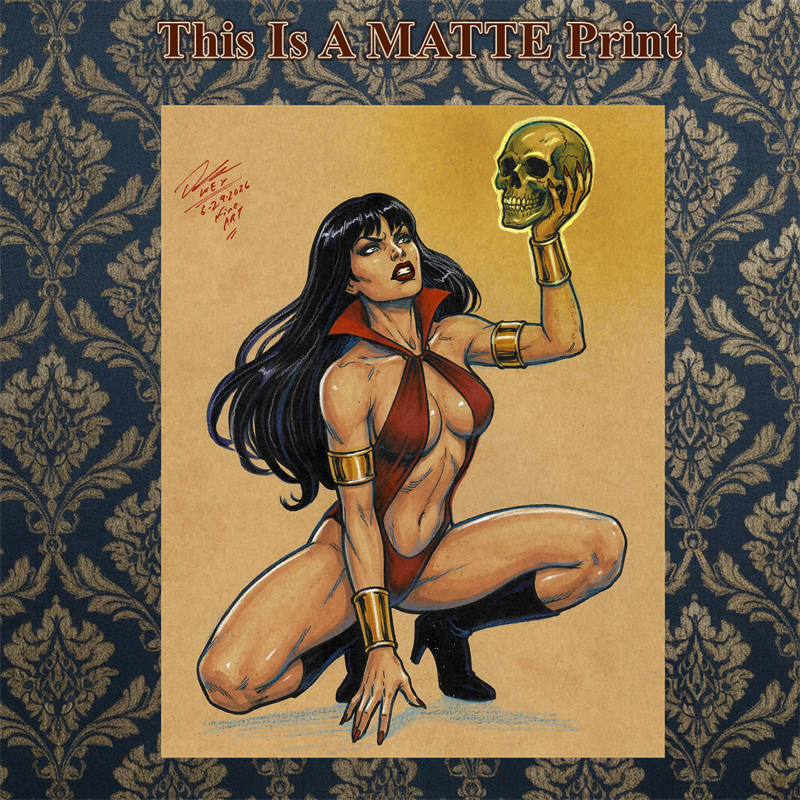 Vampirella Art Illustration Hard Signed 8.5x11in Fine Art PRINT
