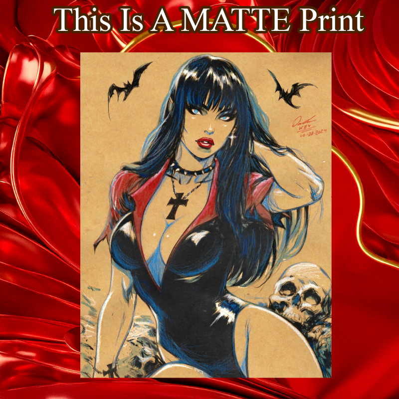 Vampirella Art Illustration Hard Signed 8.5x11in Fine Art PRINT