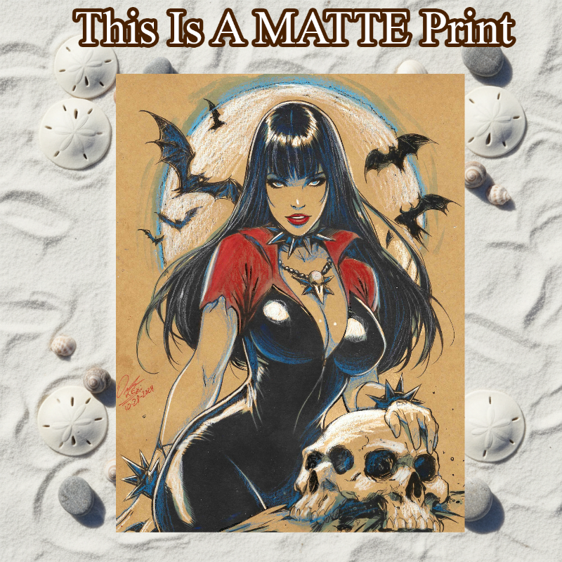 Vampirella Art Illustration Hard Signed 8.5x11in Fine Art PRINT