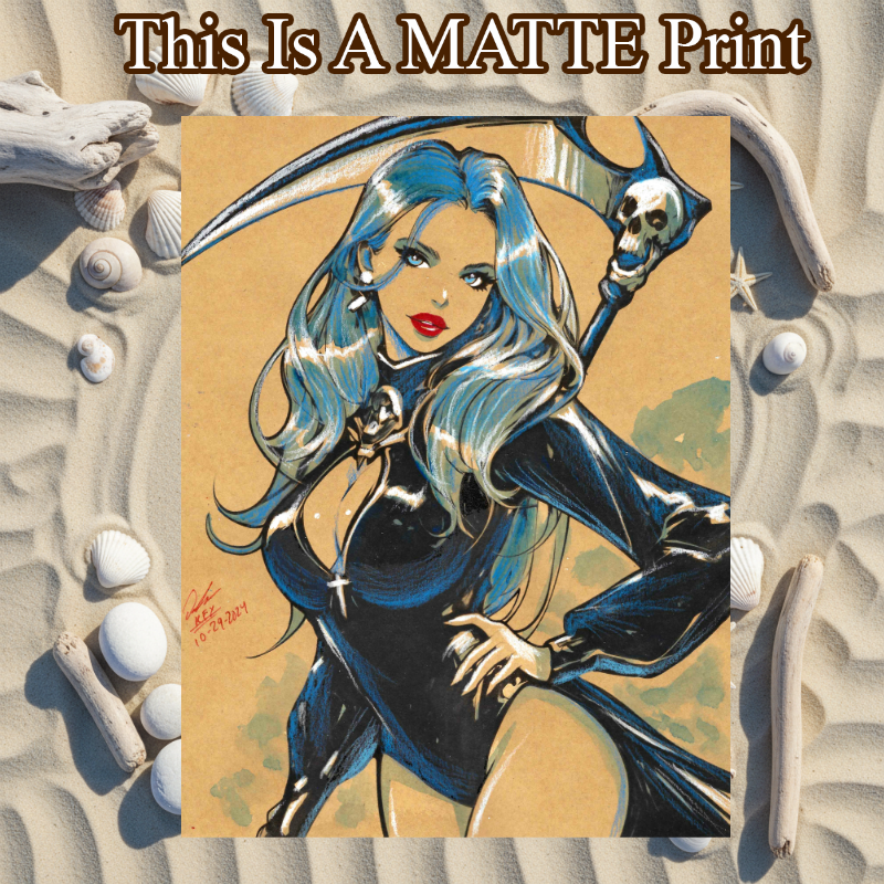 Lady Death Art Illustration Hard Signed 8.5x11in Fine Art PRINT