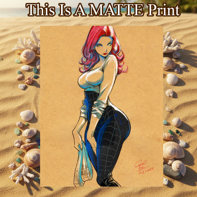 Mary Jane Art Illustration Hard Signed 8.5x11in Fine Art PRINT