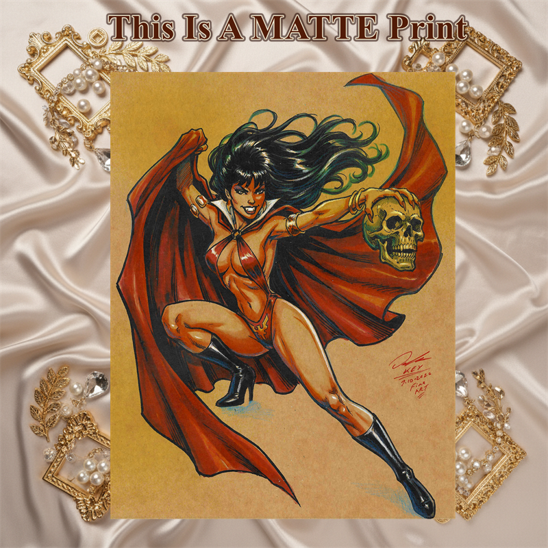 Vampirella Art Illustration Hard Signed 8.5x11in Fine Art PRINT