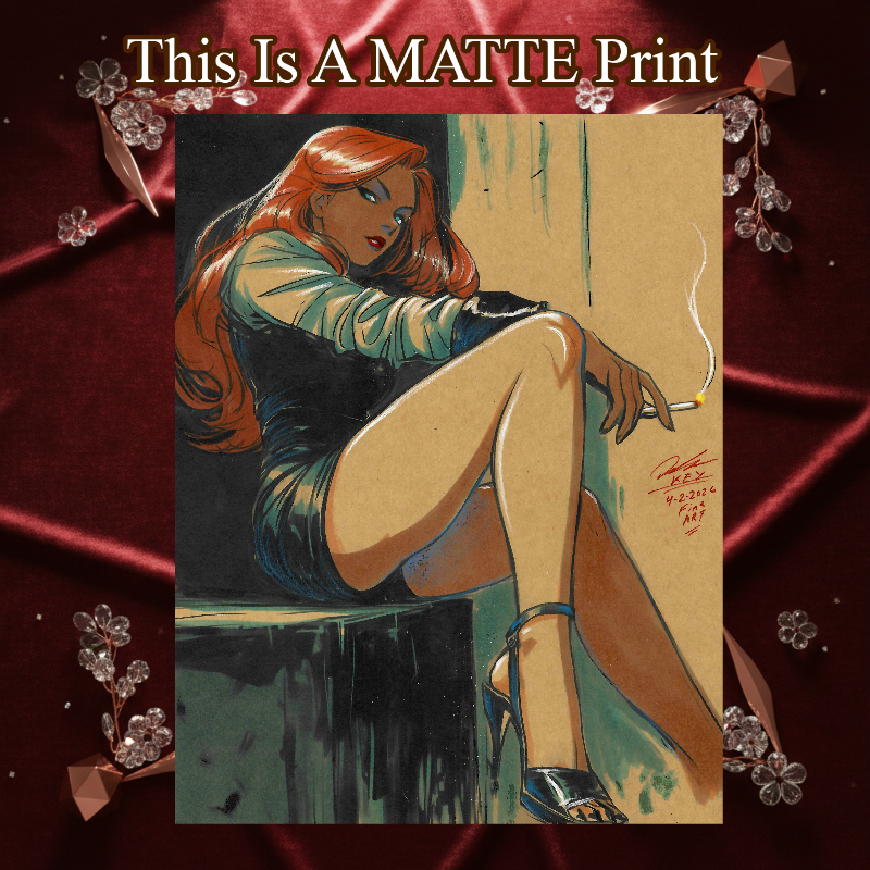 Mary Jane Art Illustration Hard Signed 8.5x11in Fine Art PRINT