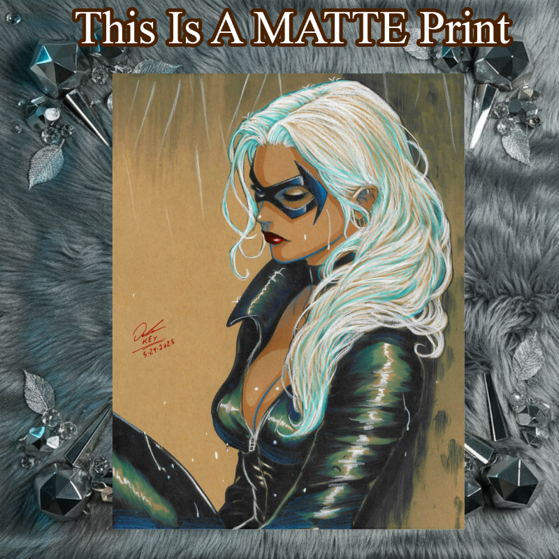 Black Cat Art Illustration Hard Signed 8.5x11in Fine Art PRINT