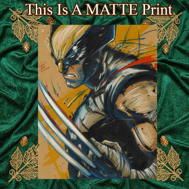 Wolverine Art Illustration Hard Signed 8.5x11in Fine Art PRINT