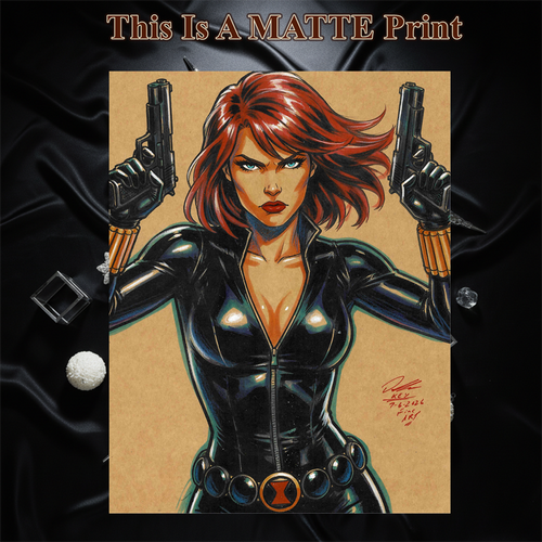 Black Widow Art Illustration Hard Signed 8.5x11in Fine Art PRINT