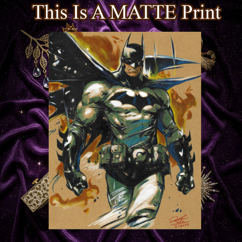 Batman Art Illustration Hard Signed 8.5x11in Fine Art PRINT