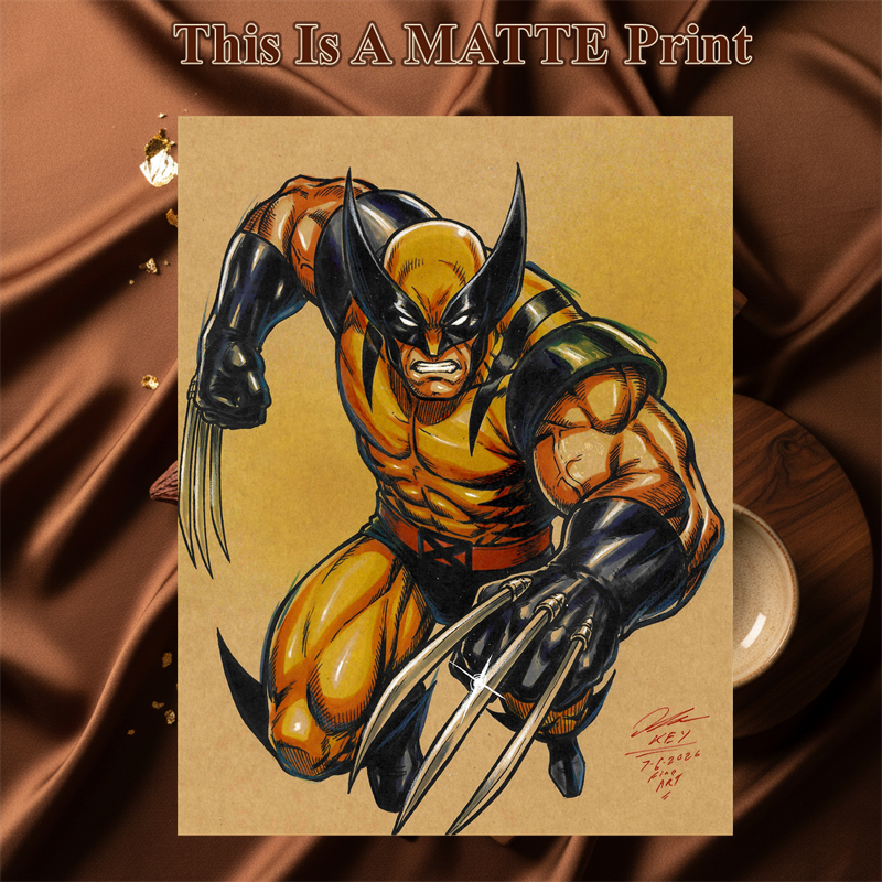 Wolverine Art Illustration Hard Signed 8.5x11in Fine Art PRINT