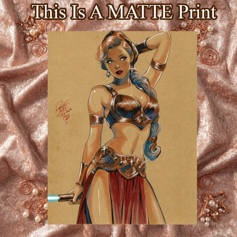 Princess Leia Art Illustration Hard Signed 8.5x11in Fine Art PRINT
