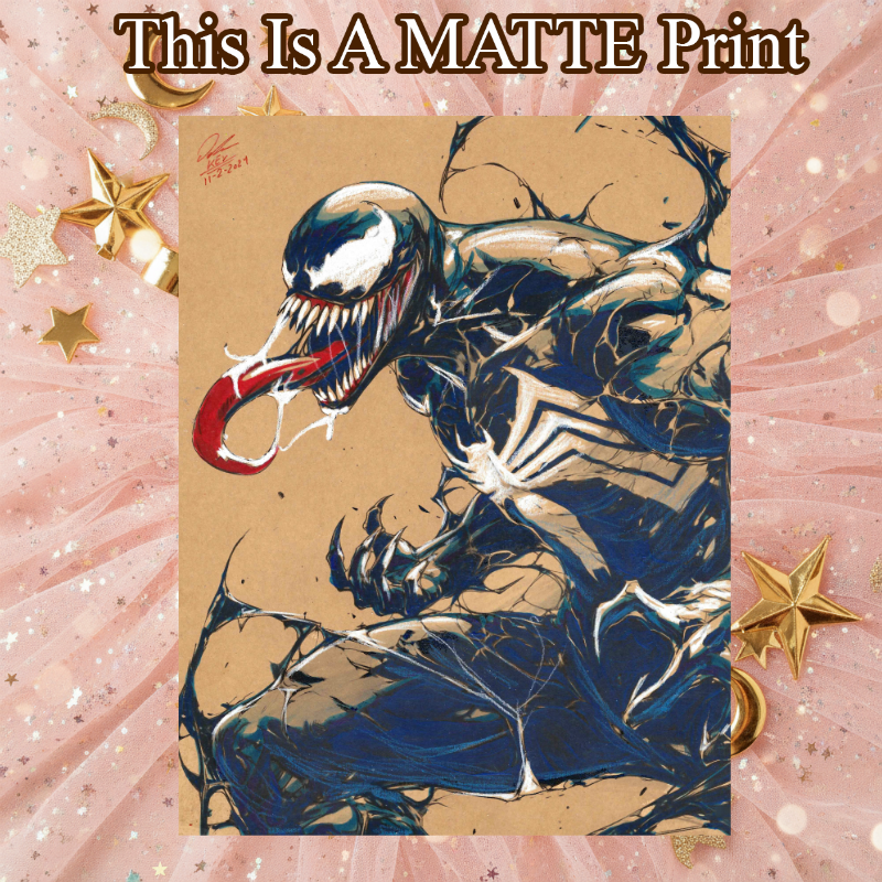 Venom Art Illustration Hard Signed 8.5x11in Fine Art PRINT
