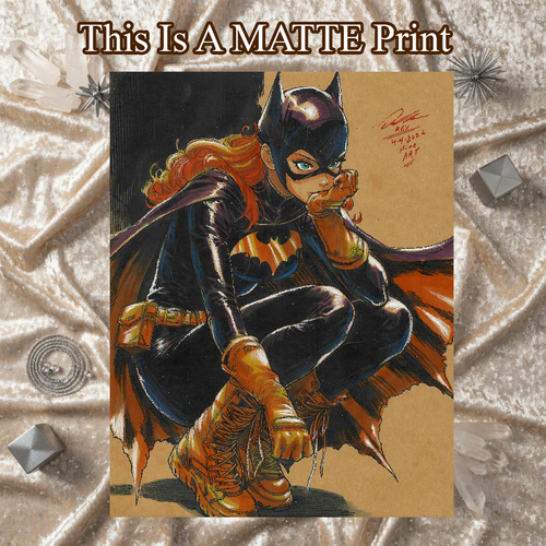 Batgirl Art Illustration Hard Signed 8.5x11in Fine Art PRINT