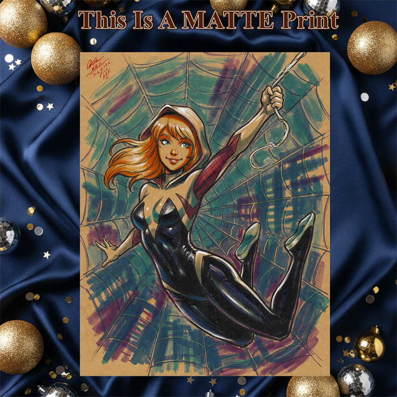 Gwen Stacy Art Illustration Hard Signed 8.5x11in Fine Art PRINT