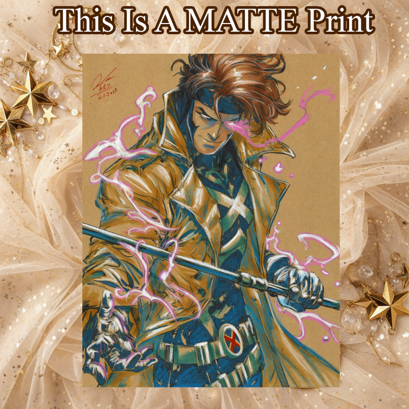 Gambit Art Illustration Hard Signed 8.5x11in Fine Art PRINT