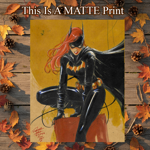 Batgirl Art Illustration Hard Signed 8.5x11in Fine Art PRINT