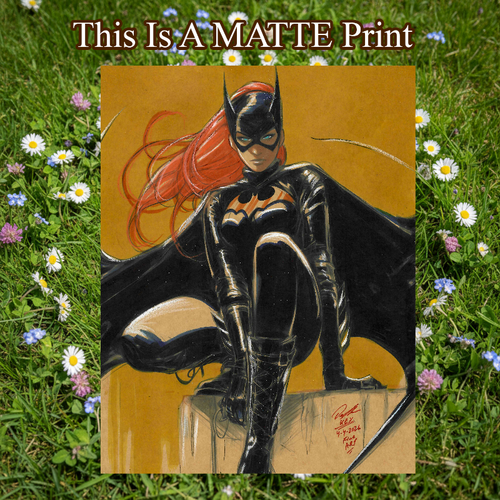 Batgirl Art Illustration Hard Signed 8.5x11in Fine Art PRINT