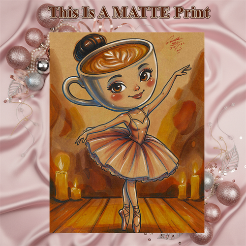 Ballerina Cappuccina Art Illustration Hard Signed 8.5x11in Fine Art PRINT