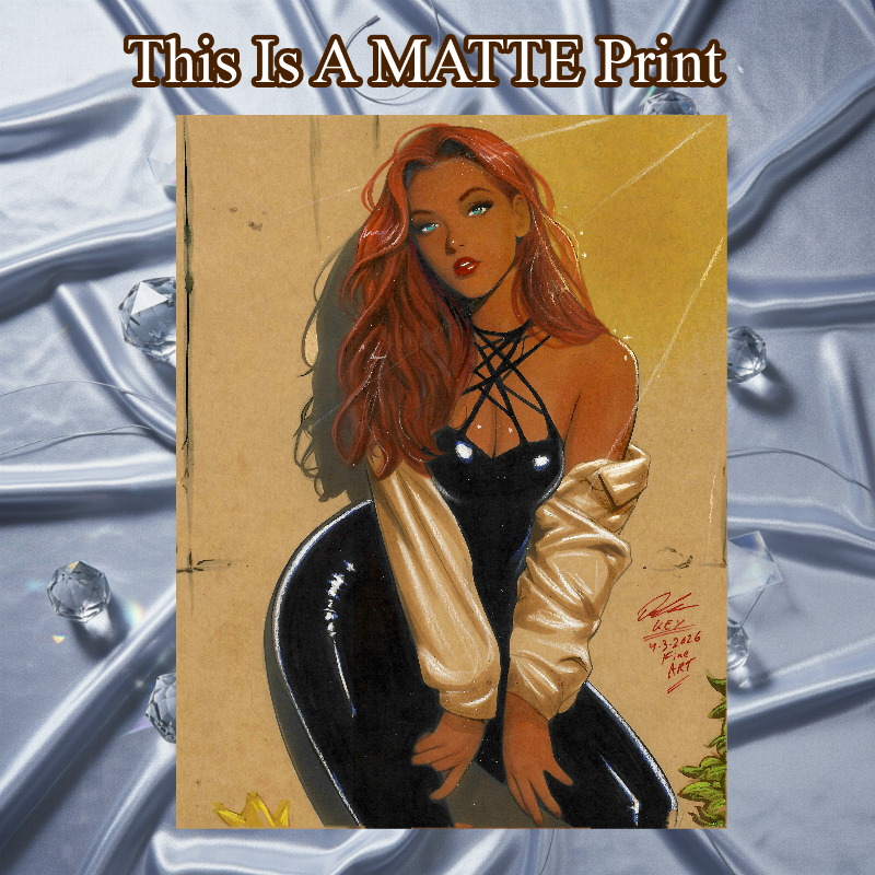 Mary Jane Art Illustration Hard Signed 8.5x11in Fine Art PRINT