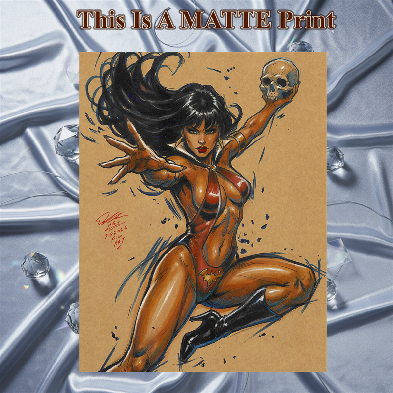 Vampirella Art Illustration Hard Signed 8.5x11in Fine Art PRINT