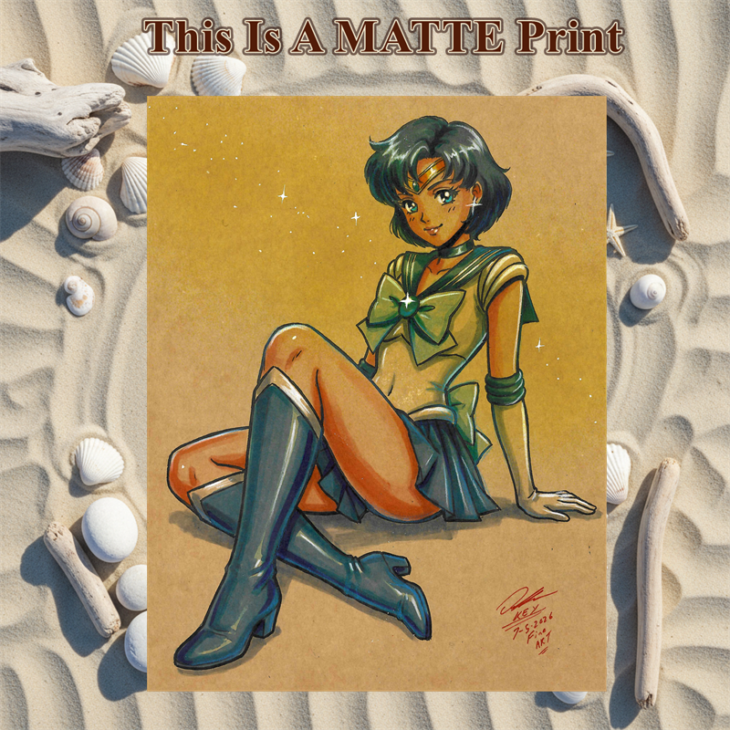 Amy Sailor Moon Art Illustration Hard Signed 8.5x11in Fine Art PRINT