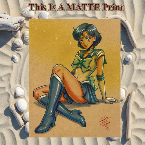 Amy Sailor Moon Art Illustration Hard Signed 8.5x11in Fine Art PRINT