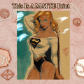 Power Girl Art Illustration Hard Signed 8.5x11in Fine Art PRINT