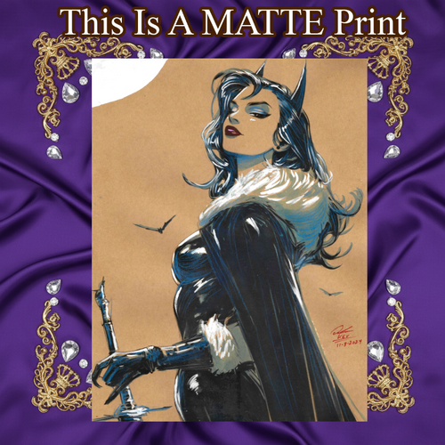 Batgirl Art Illustration Hard Signed 8.5x11in Fine Art PRINT
