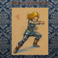 Android18 Art Illustration Hard Signed 8.5x11in Fine Art PRINT