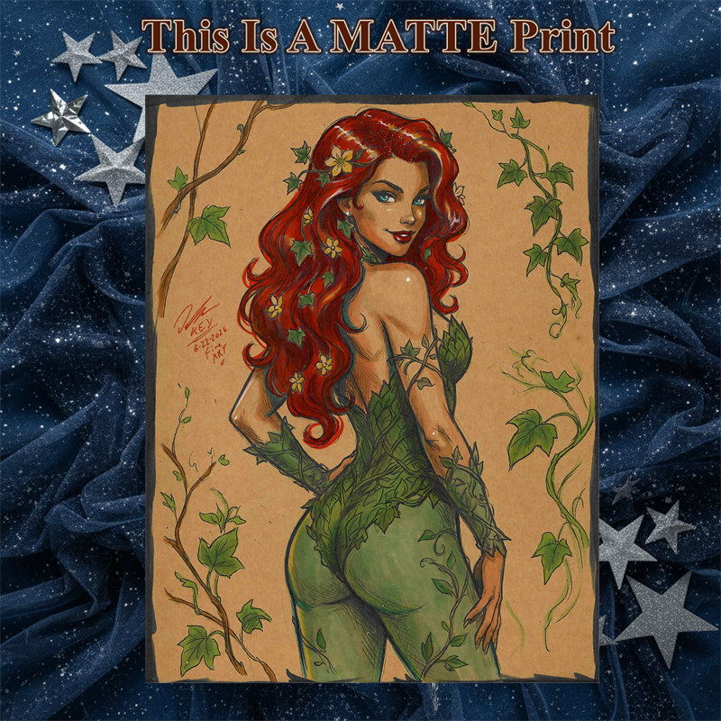 Poison Ivy Art Illustration Hard Signed 8.5x11in Fine Art PRINT