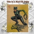 Catwoman Art Illustration Hard Signed 8.5x11in Fine Art PRINT