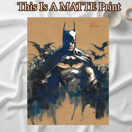 Batman Art Illustration Hard Signed 8.5x11in Fine Art PRINT